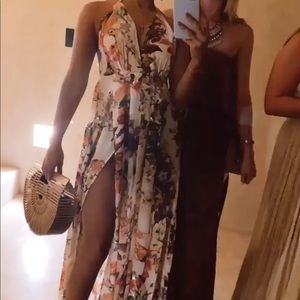 White floral maxi dress